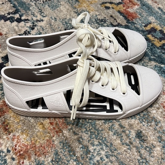 Vivienne Westwood Anglomania Brighton Cut Out Trainers Size 6 (White) - Picture 5 of 9